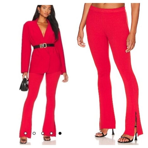 NBD | Revolve NWT $208 Zuri Knit Pants with Ankle Slits in Red Women's Size Sm - Picture 4 of 12
